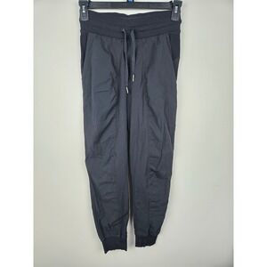 Lululemon Studio Jogger Black Pinstripe Textured Pants Size 4 Womens